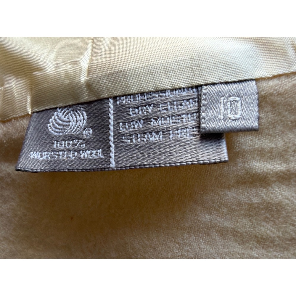 Evan Picone 3pc Suit Set Women 8/10 Cream Wool Blazer Skirt Pants Vintage USA - Picture 4 of 16